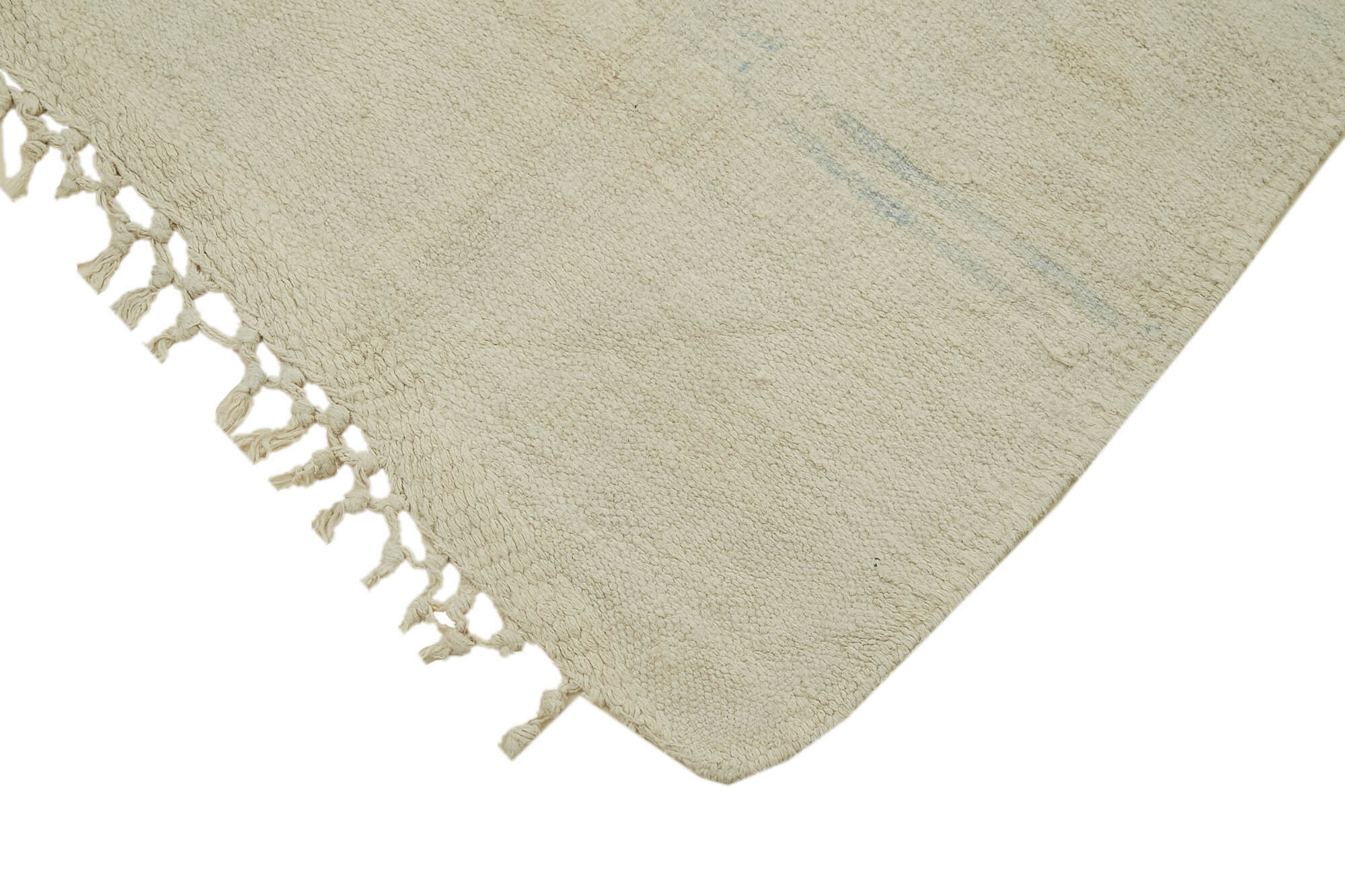 Handmade Hemp Rug – Beige Geometric Area Rug With Durable Cotton Wool Blend 5'1''x10'8''