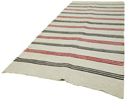 Handmade Hemp Rug – Beige Geometric Area Rug With Wool Cotton Blend, Durable & Soft