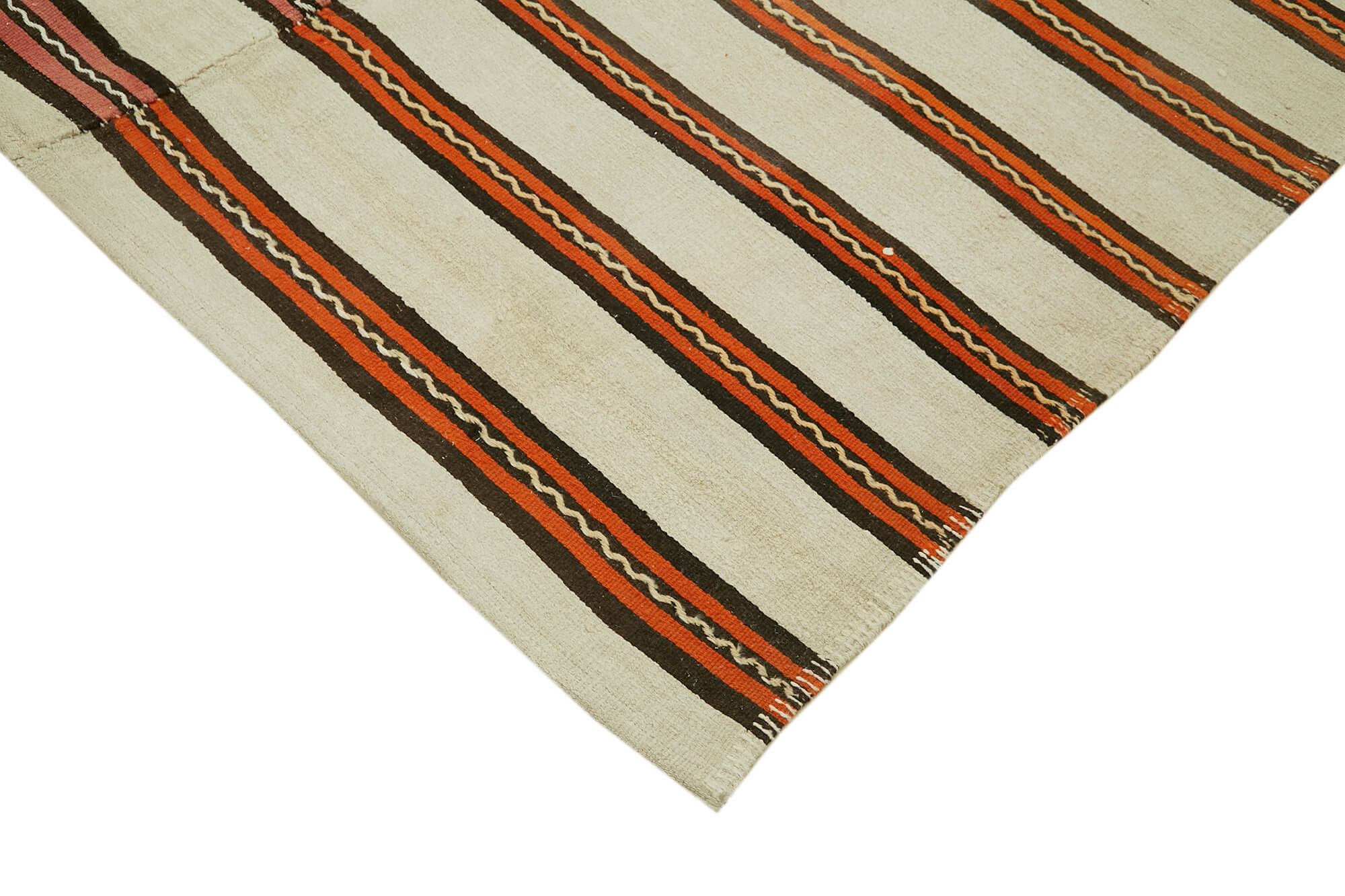 Handmade Hemp Rug – Kendir White Geometric Area Rug With Soft Wool Carpet