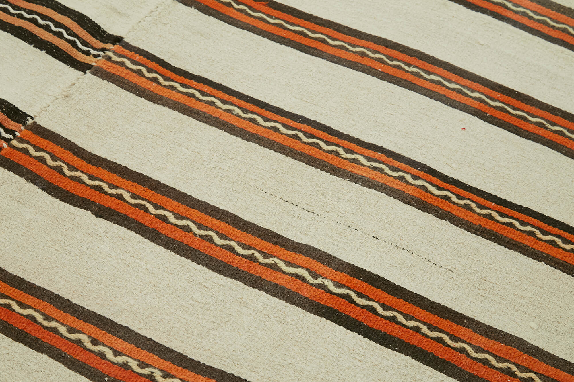 Handmade Hemp Rug – Kendir White Geometric Area Rug With Soft Wool Carpet