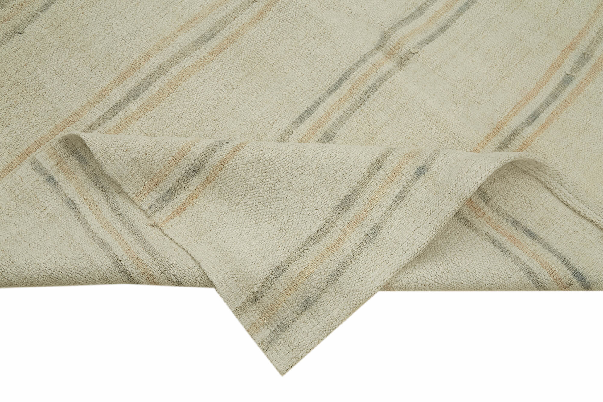 Handmade Hemp Rug – Beige Geometric Area Rug | Vintage Turkish Carpet, Durable Floor Covering