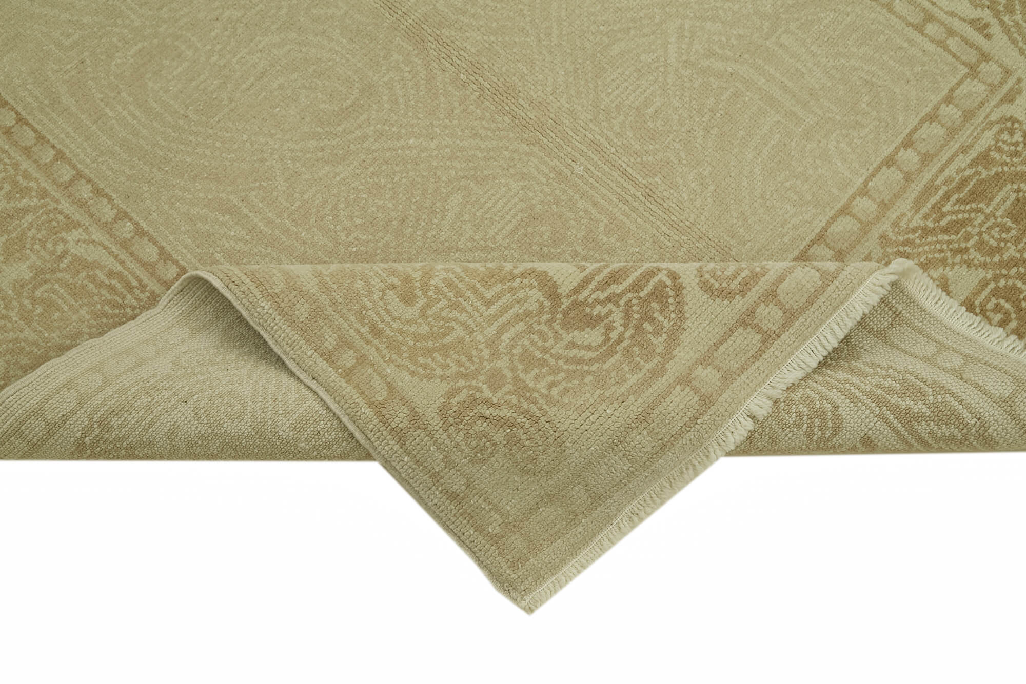 Handmade Wool Cotton Rug – Classic Beige Area Rug, Vintage Turkish Carpet 3'10''x6'
