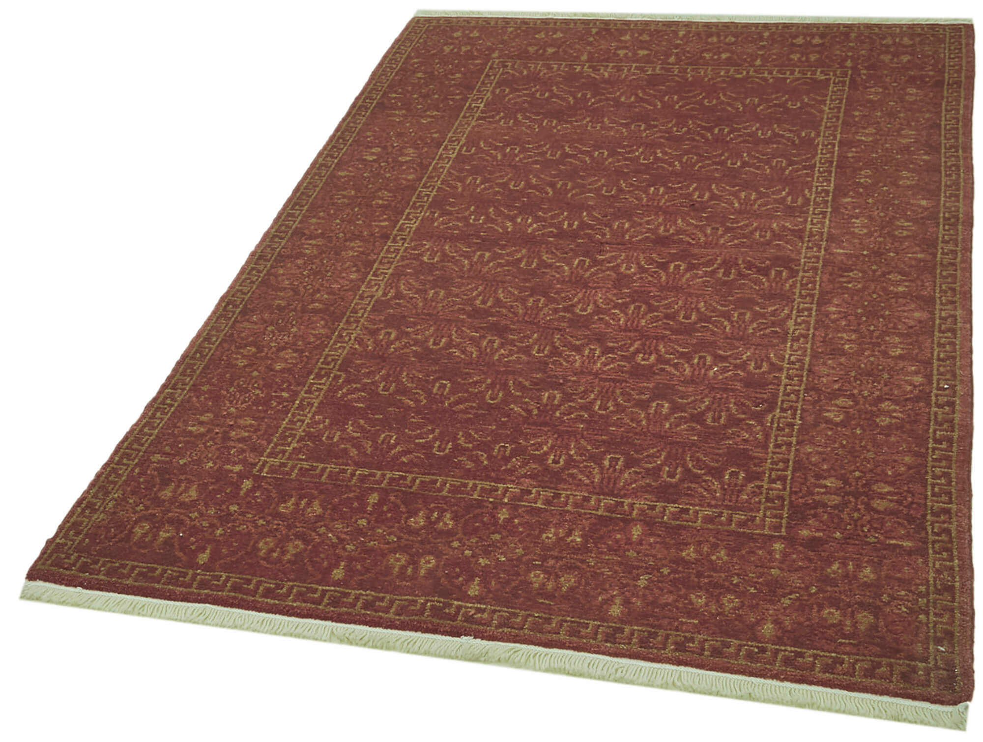 Handmade Wool Cotton Rug – Classic Red 4x6 Vintage Area Rug | Tebriz Hand Woven