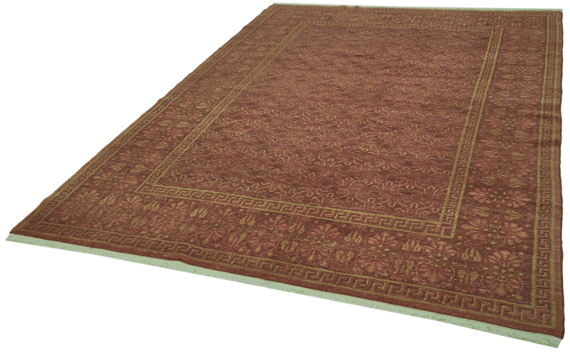 Handmade Wool Cotton Rug – Classic Red Vintage Area Rug 6'9''x9'1'' by Agacan