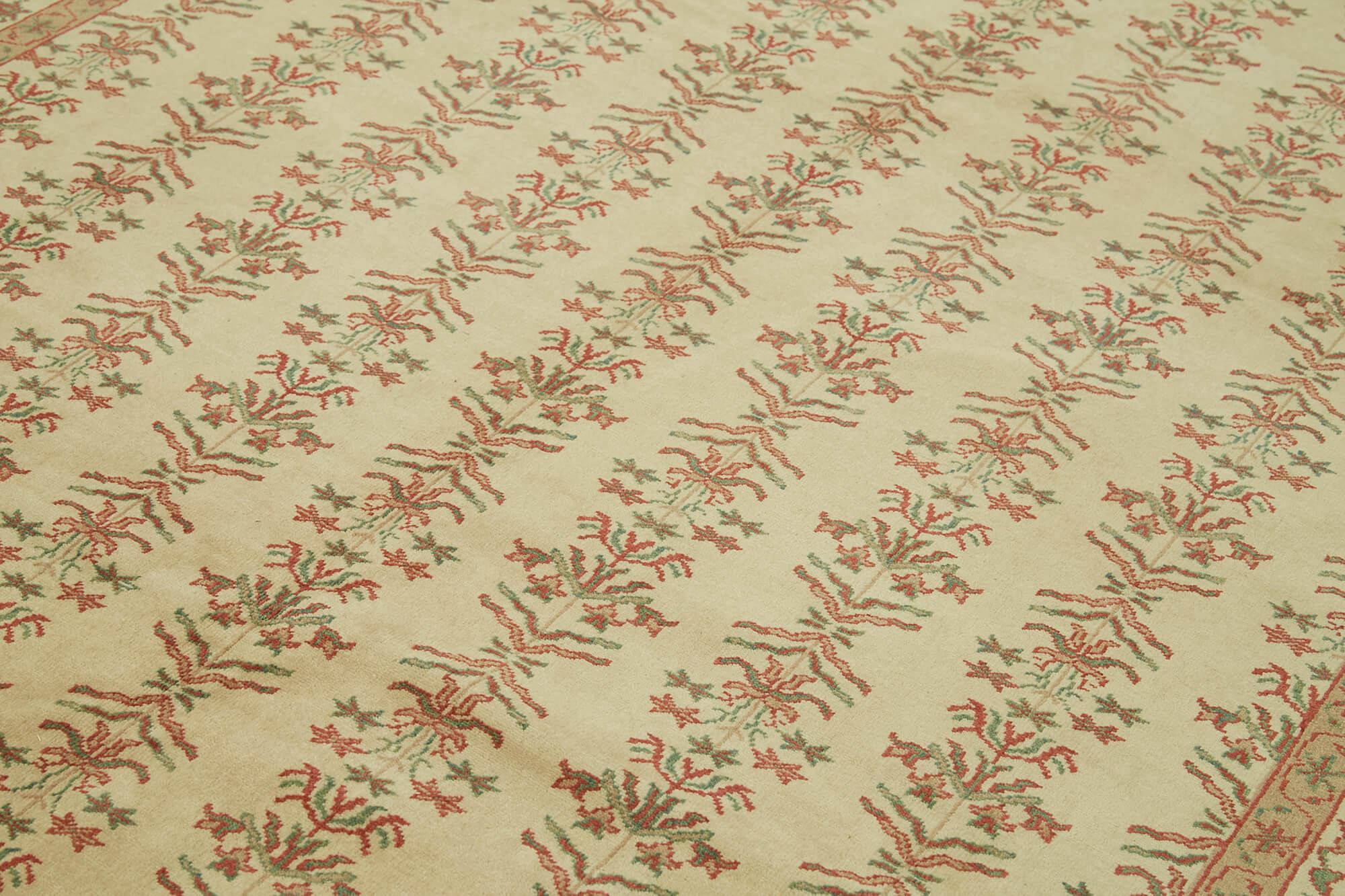 Handmade Wool Cotton Rug – Classic Beige Turkish Area Rug 6'11''x9'5'' | Durable Soft Texture