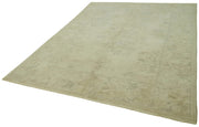 Handmade Wool Cotton Rug - Classic Beige Turkish Hand Knotted Area Rug 6'8''x8'10''