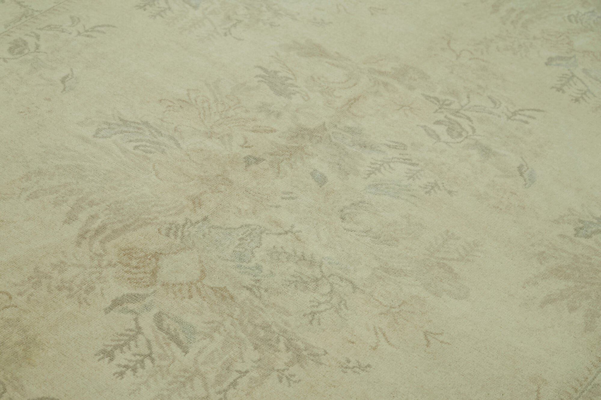 Handmade Wool Cotton Rug - Classic Beige Turkish Hand Knotted Area Rug 6'8''x8'10''
