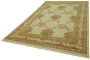 Handmade Wool Cotton Rug – Classic Beige Vintage Turkish Carpet 6'8''x10'1''