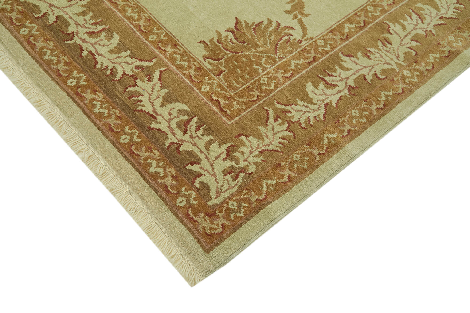 Handmade Wool Cotton Rug – Classic Beige Vintage Turkish Carpet 6'8''x10'1''