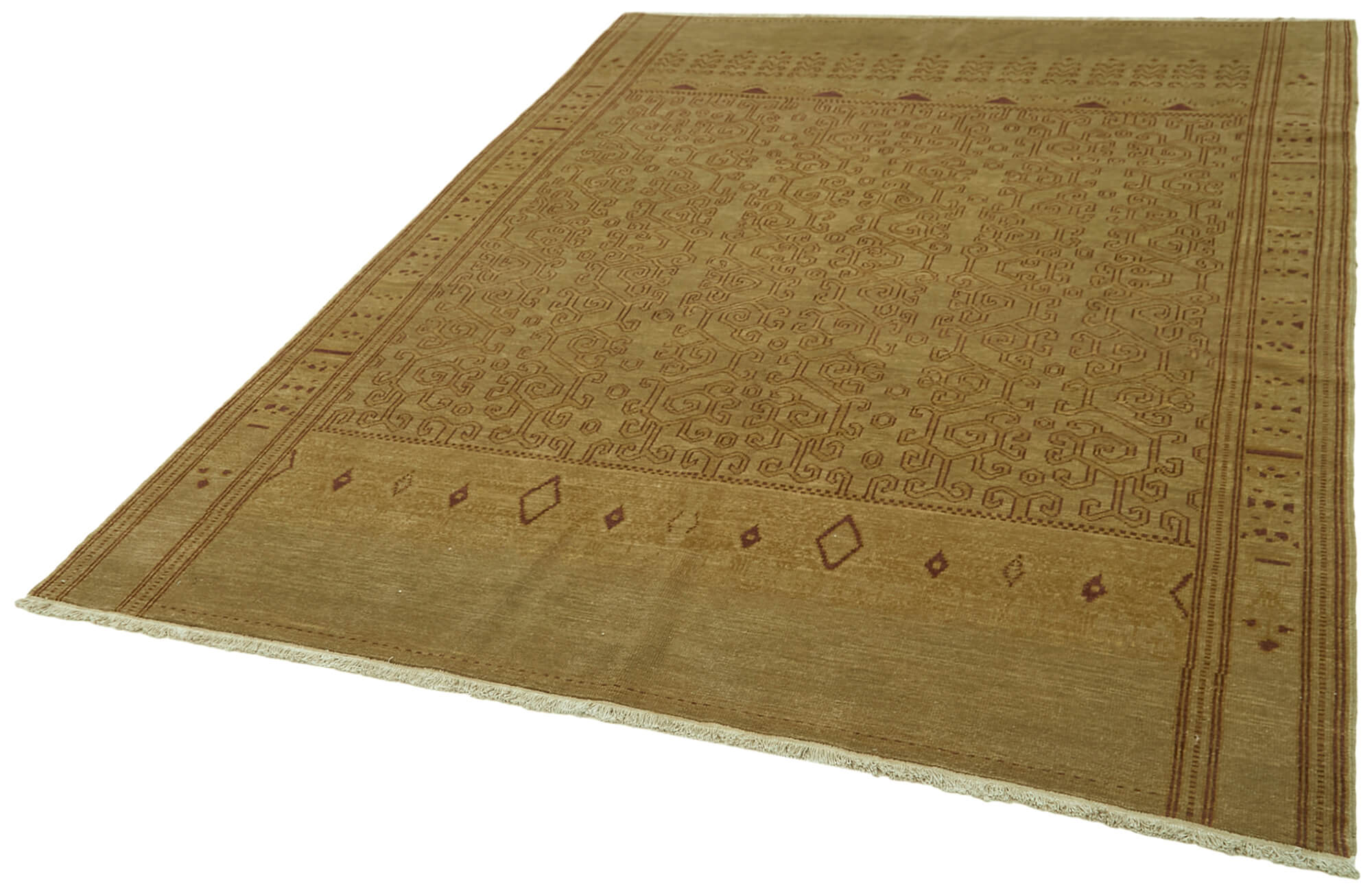 Handmade Wool Cotton Rug | Durable Natural Fiber Rug 6'2'' x 8'4'' – Classic Style