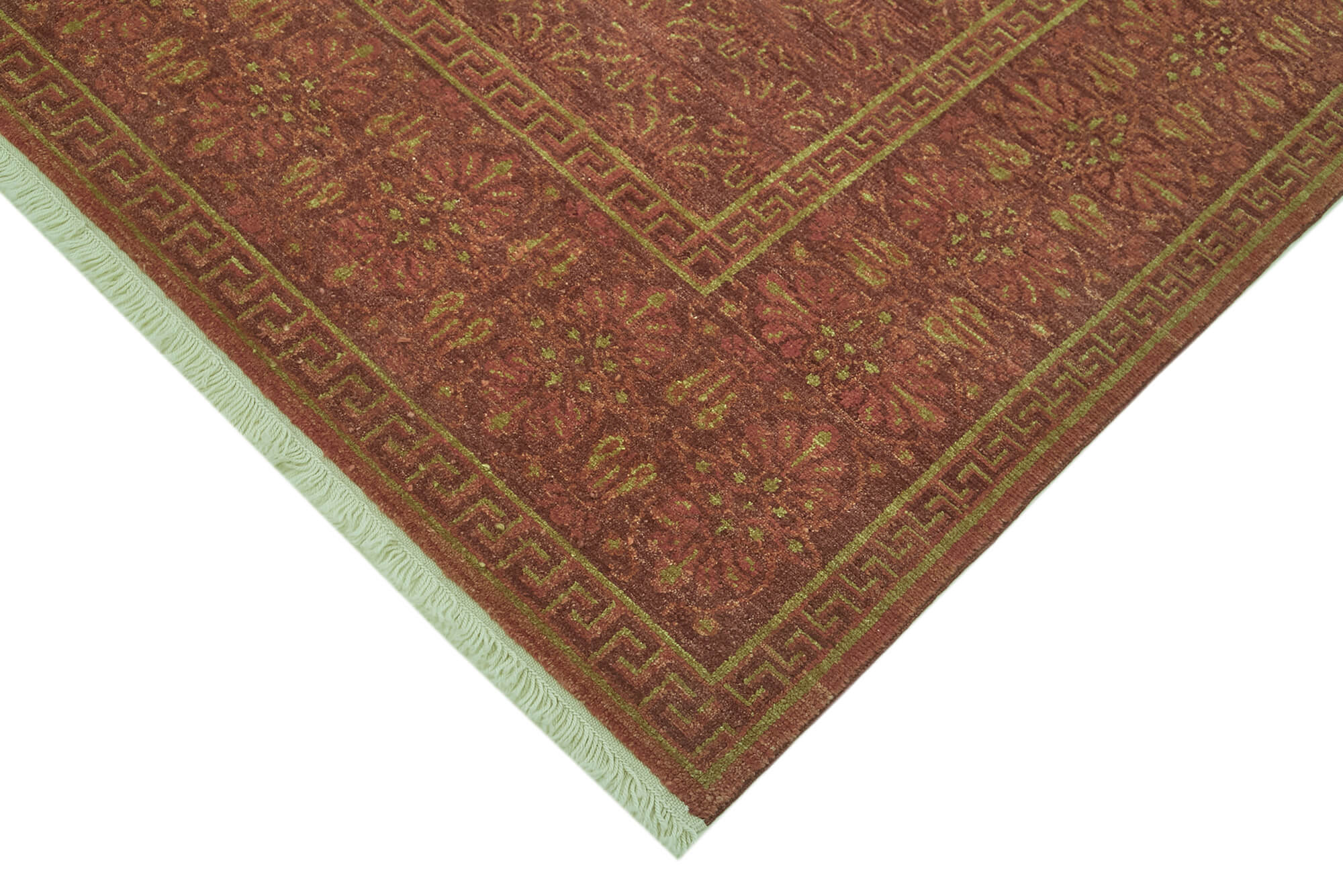 Handmade Wool Cotton Rug – Tebriz Classic Red Vintage Area Rug 6x9 Feet