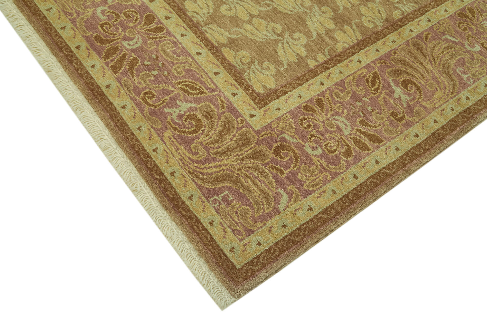 Handmade Wool Cotton Rug – Classic Beige Carpet | Vintage Turkish Hand Knotted Area Rug 6'8''x9'