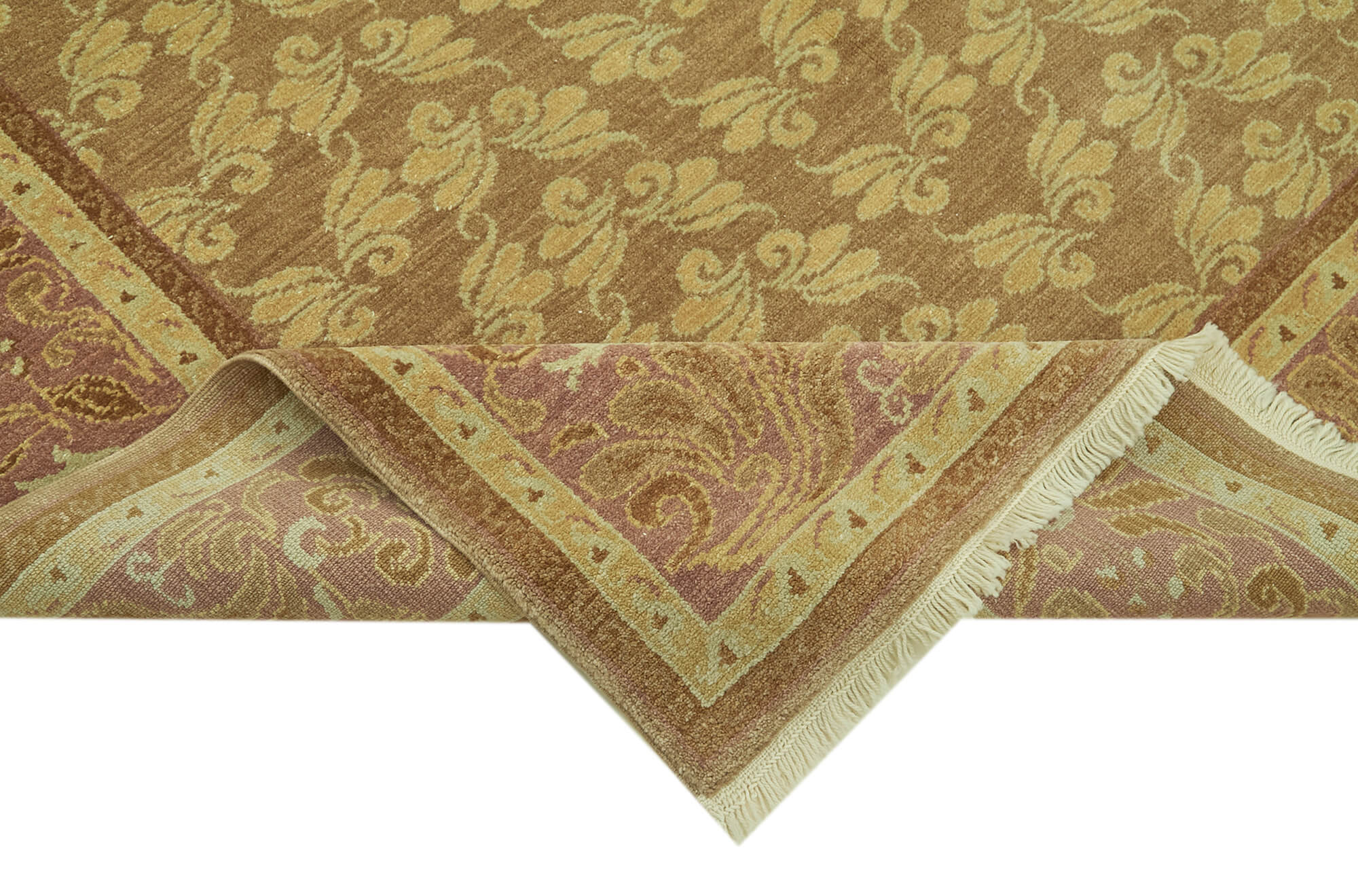 Handmade Wool Cotton Rug – Classic Beige Carpet | Vintage Turkish Hand Knotted Area Rug 6'8''x9'