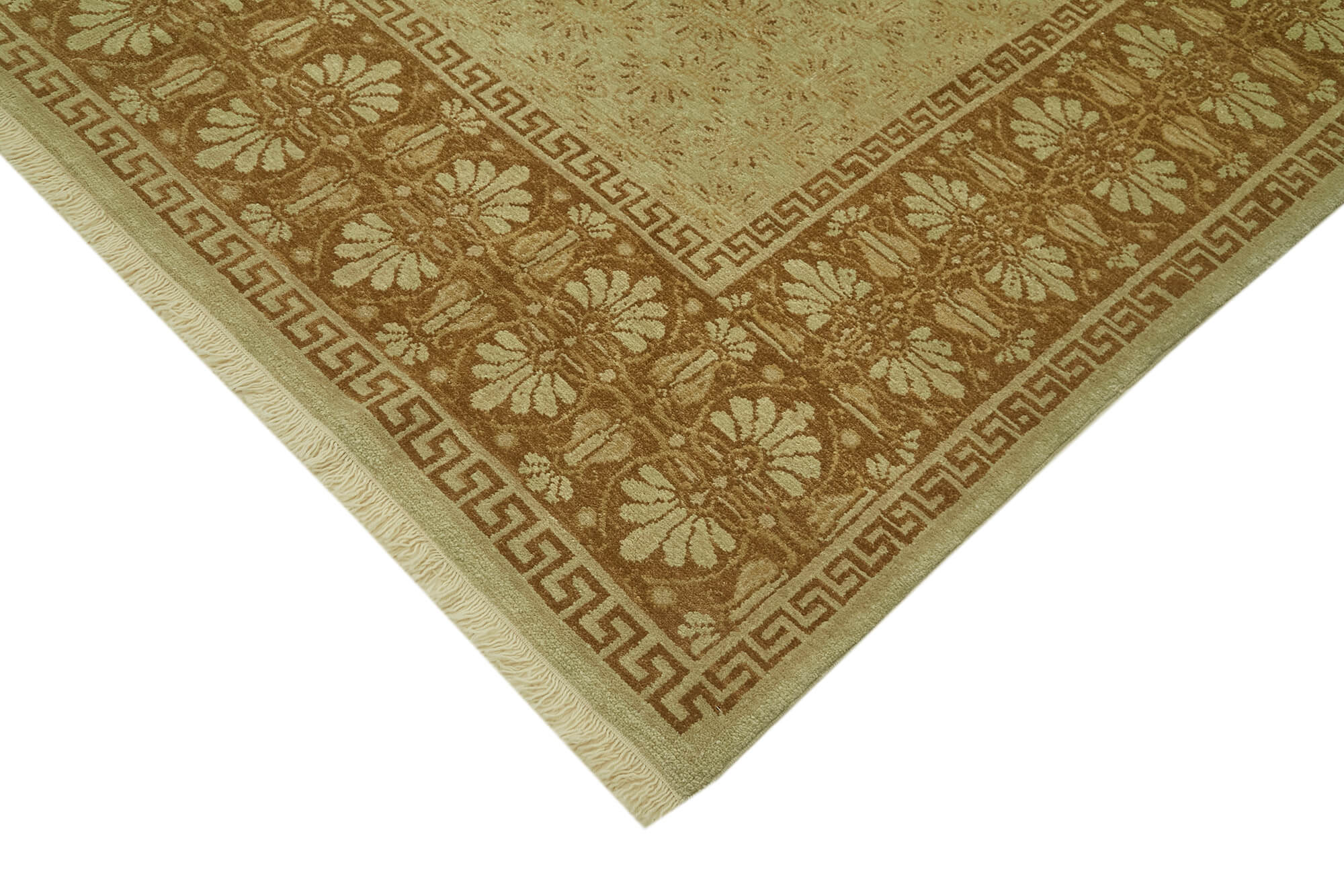 Handmade Wool Cotton Rug – Classic Beige Turkish Area Rug 8'2" x 10'7"