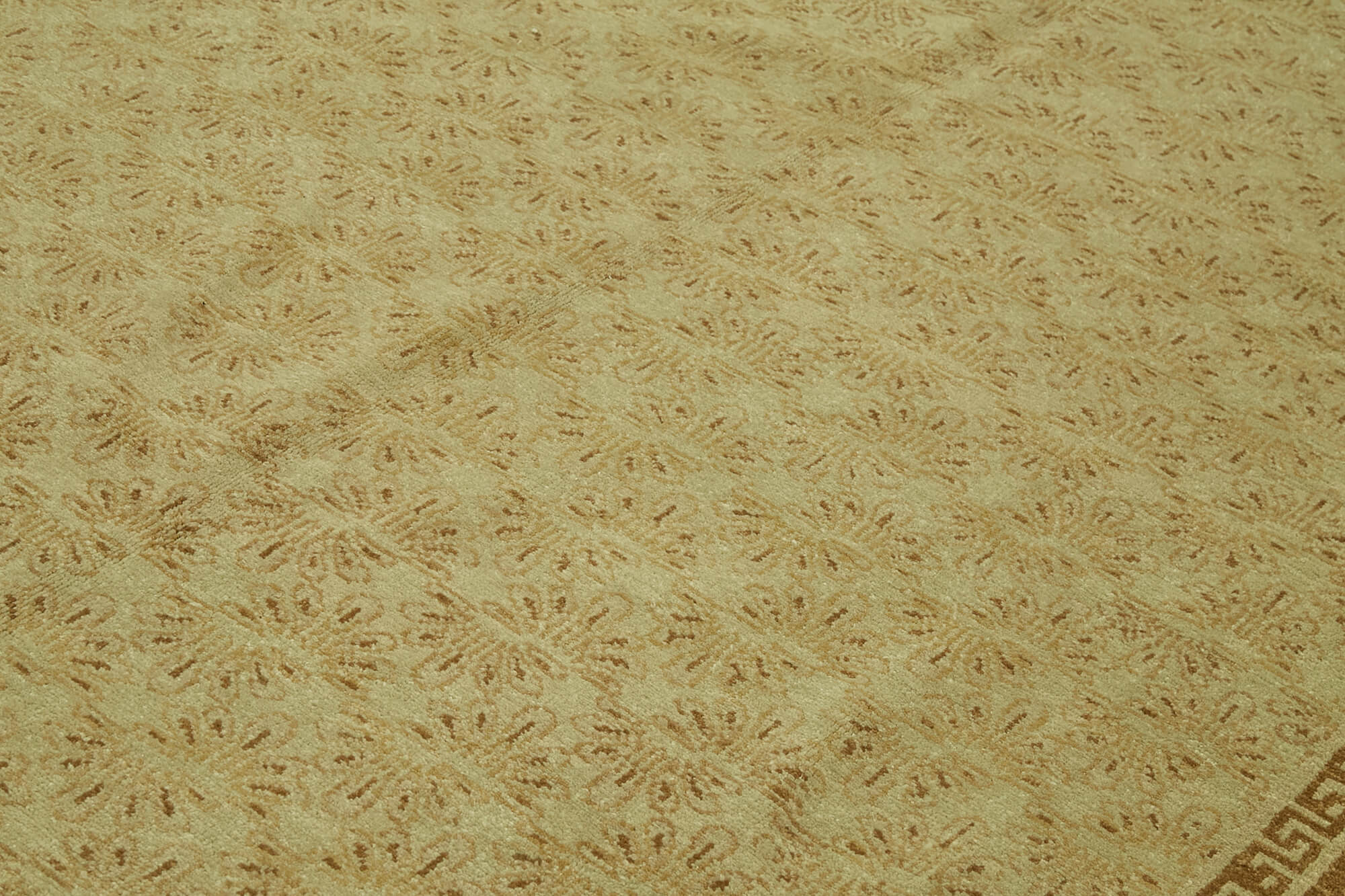 Handmade Wool Cotton Rug – Classic Beige Turkish Area Rug 8'2" x 10'7"