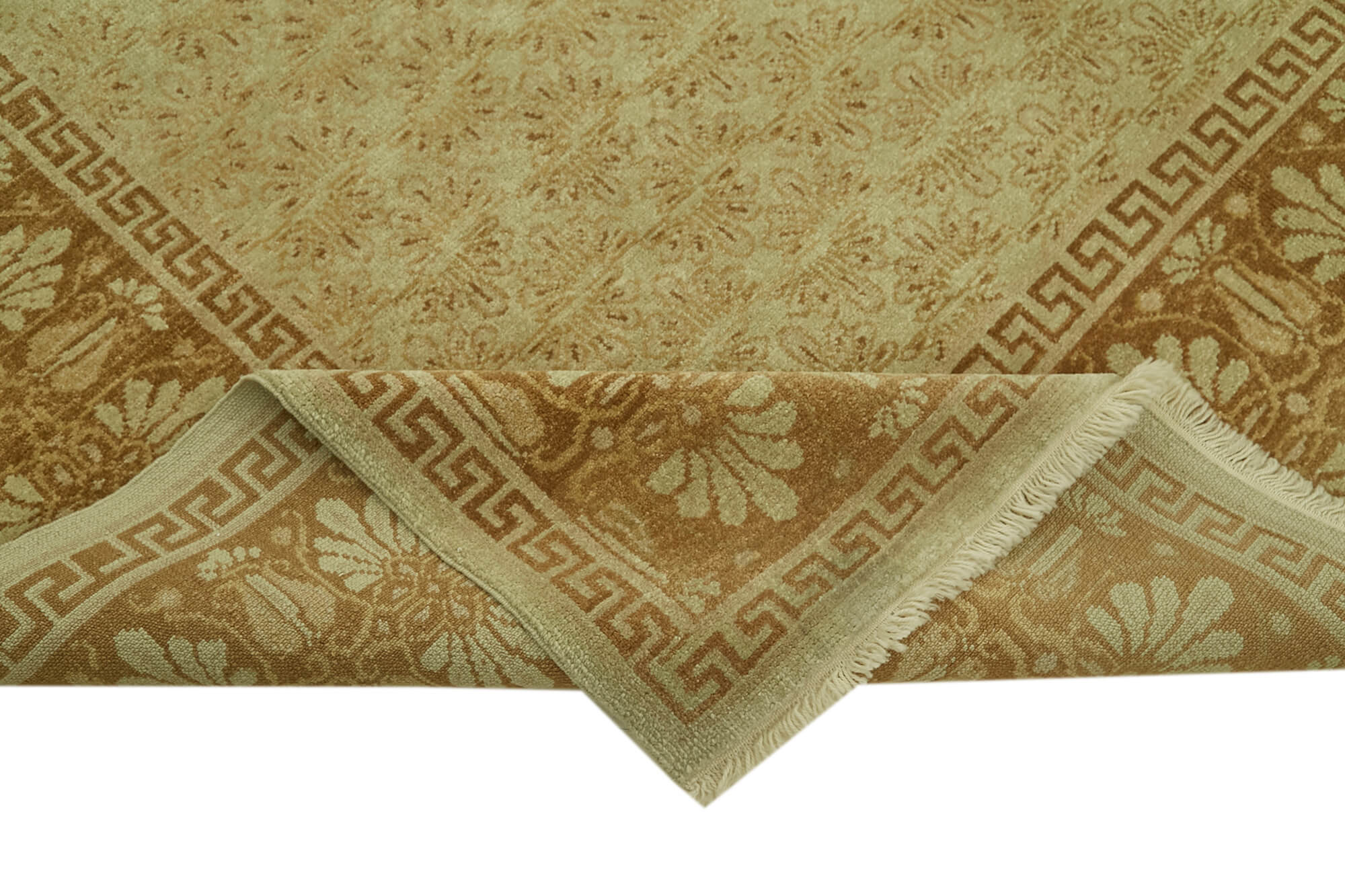 Handmade Wool Cotton Rug – Classic Beige Turkish Area Rug 8'2" x 10'7"