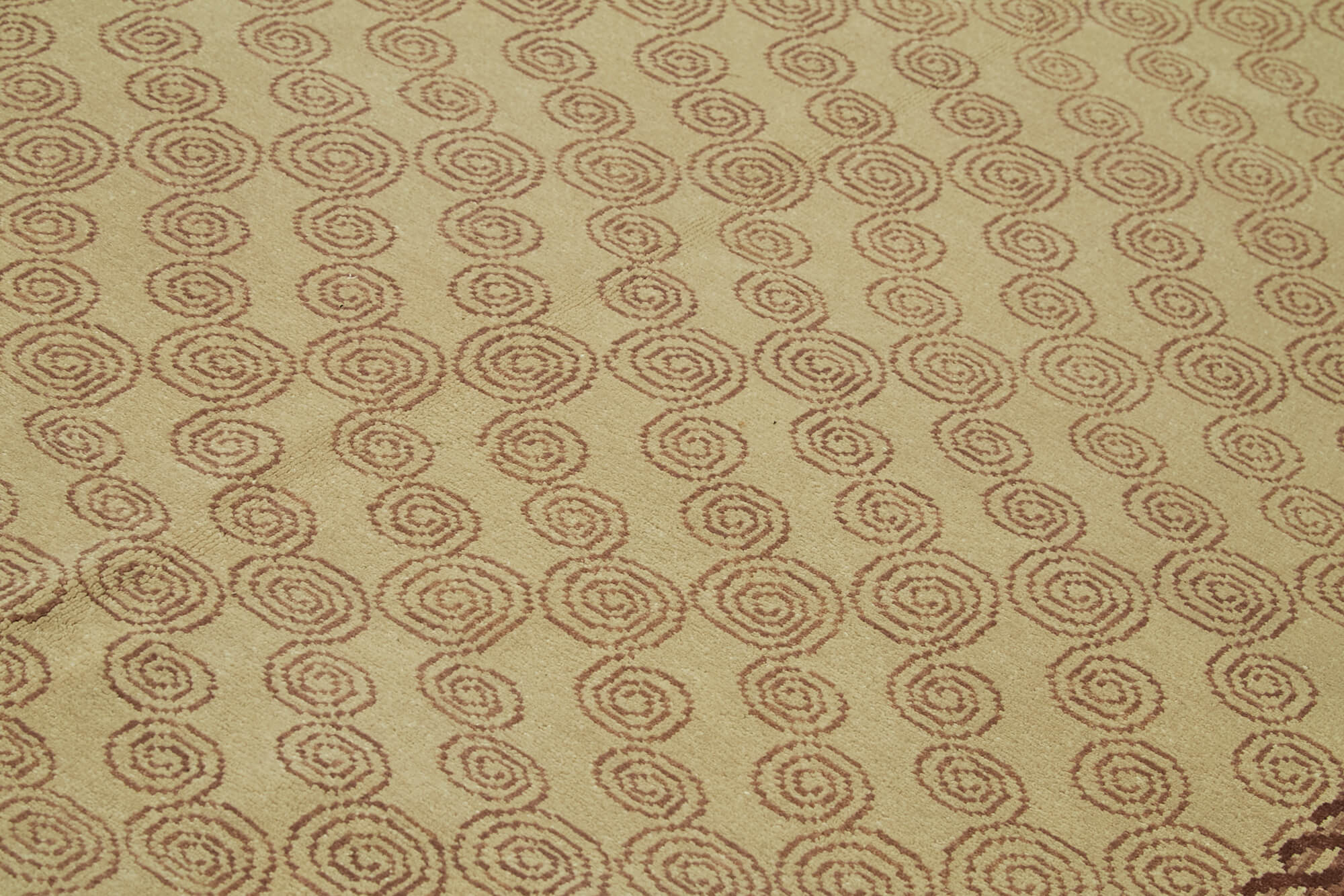 Handmade Wool Cotton Rug - Tebriz Beige Classic Style Carpet 6x9 Wool Rug