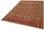 Handmade Wool Cotton Rug – Tebriz Classic Red 6x9 Wool Rug with Durable Cotton Weave