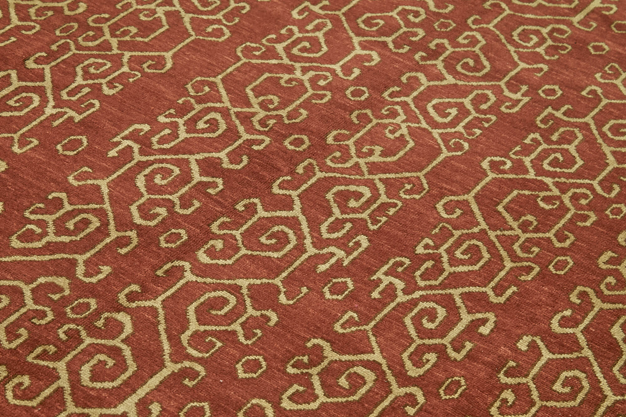 Handmade Wool Cotton Rug – Tebriz Classic Red 6x9 Wool Rug with Durable Cotton Weave