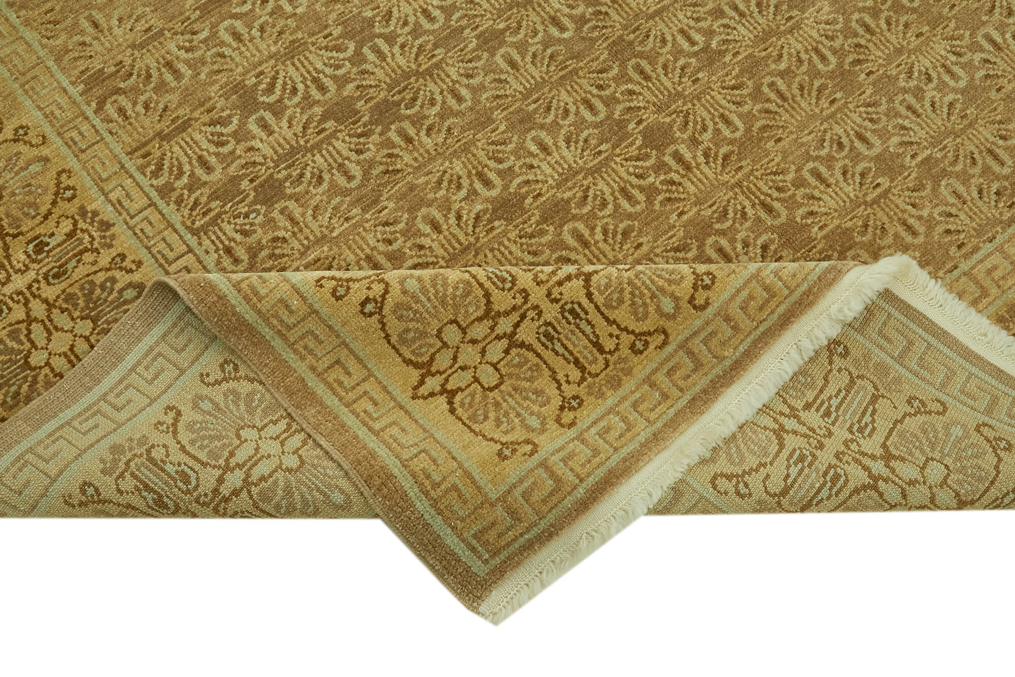 Handmade Wool Cotton Rug – Tebriz Classic Beige 6'6'' x 8'10'' Soft Texture Rug