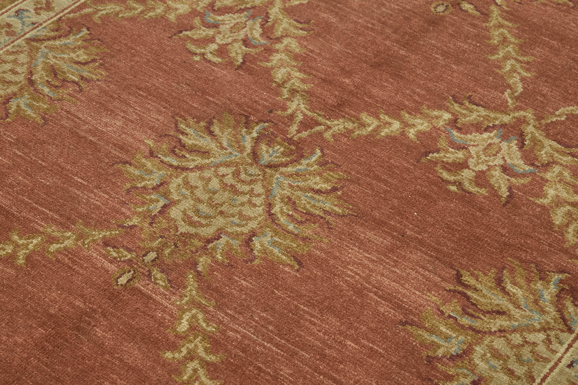 Handmade Wool Cotton Rug – Classic Red Wool Cotton Blend Carpet 5'9''x7'7''
