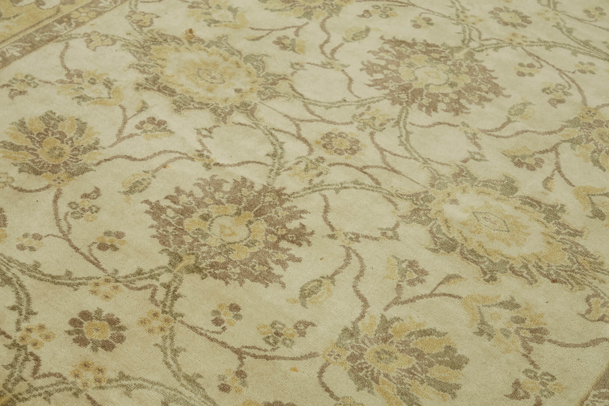 Handmade Wool Cotton Rug – Classic Beige Turkish Area Rug 6'9'' x 9'7''