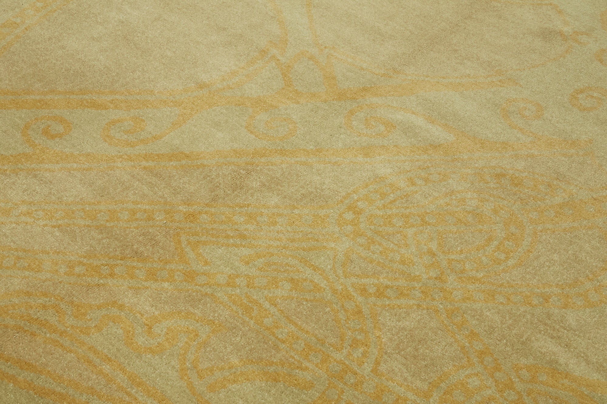 Handmade Wool Cotton Rug | Vintage Handwoven Carpet – Beige Classic Style