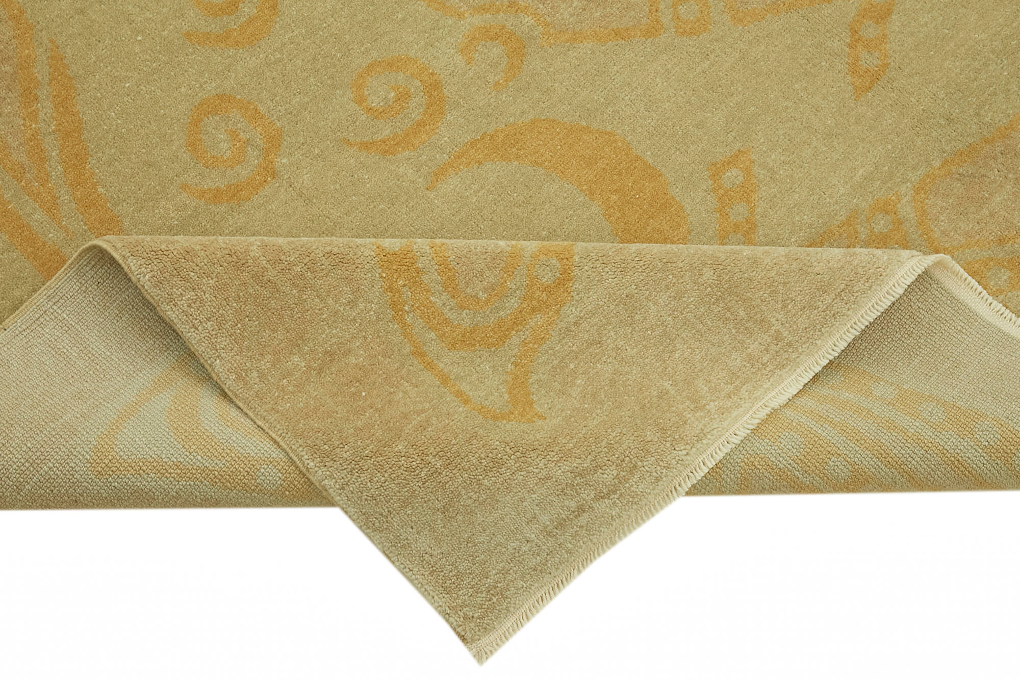 Handmade Wool Cotton Rug | Vintage Handwoven Carpet – Beige Classic Style