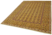 Handmade Wool Cotton Rug – Tebriz Green Classic 6'9'' x 9'4'' Area Carpet