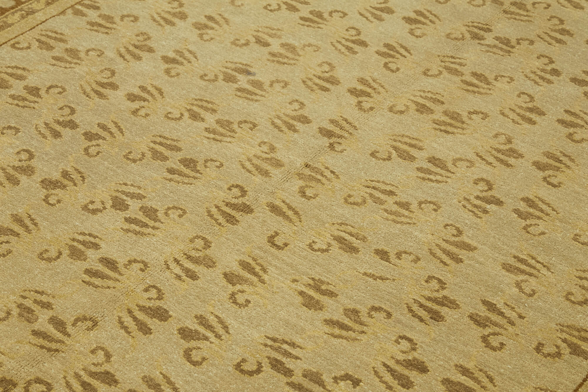 Handmade Wool Cotton Rug – Classic Area Rug 6'8'' x 9'3'' Beige Turkish Wool