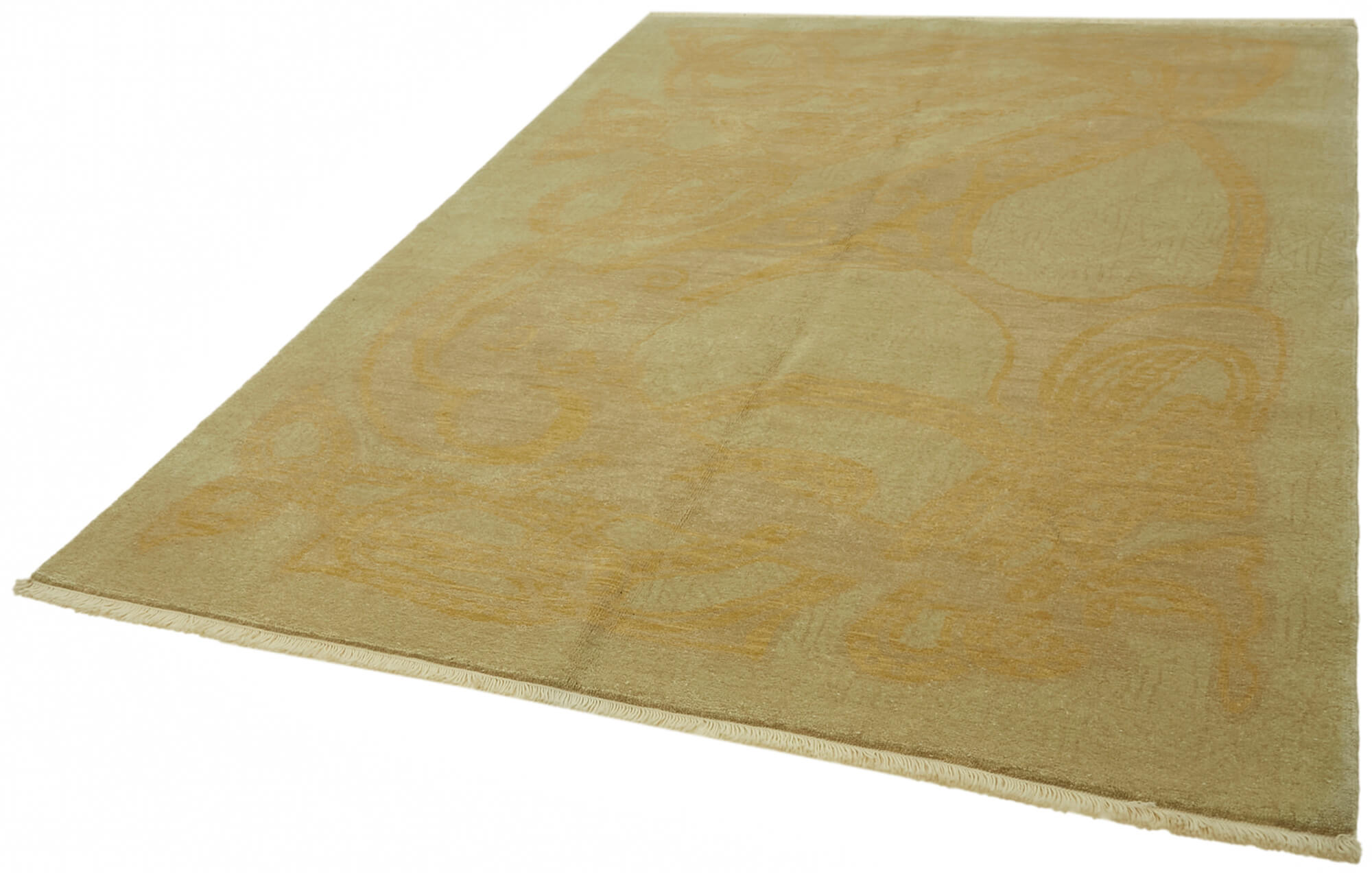 Handmade Wool Cotton Rug – Classic Beige Vintage Area Rug 6'9'' x 9'1'' by Agacan