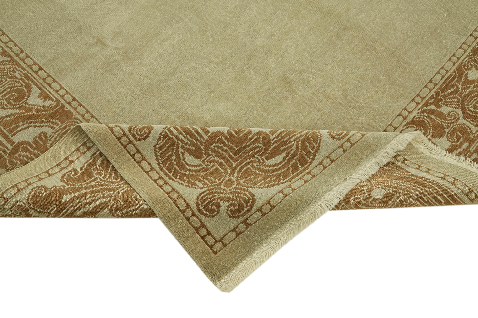 Handmade Wool Cotton Rug – Classic Beige Carpet | Vintage Turkish Hand Knotted Rug 8x10