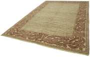 Handmade Wool Cotton Rug – Classic Beige Turkish Hand Knotted Area Carpet 8'1"x11'11"