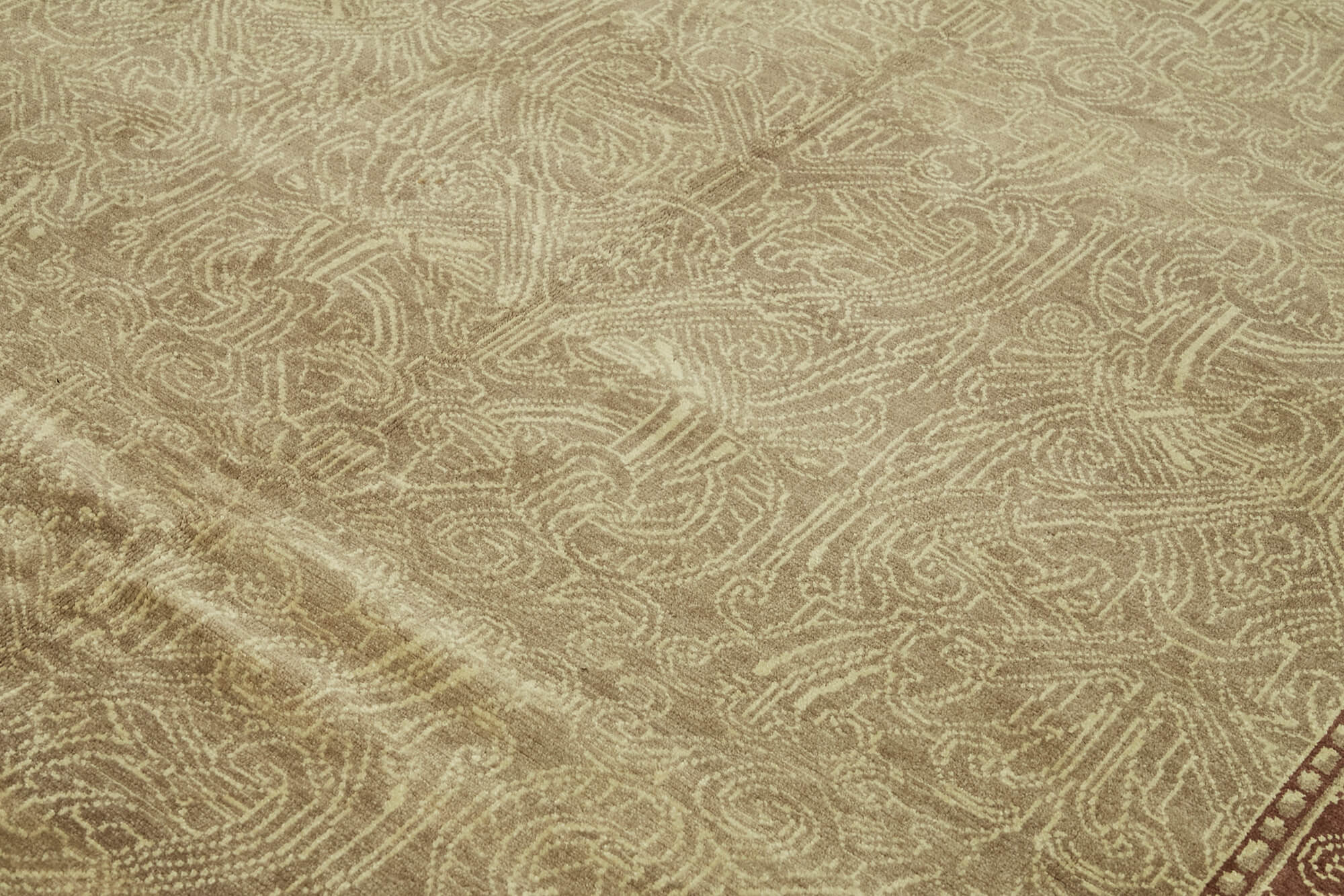 Handmade Wool Cotton Rug – Classic Beige Turkish Hand Knotted Area Carpet 8'1"x11'11"