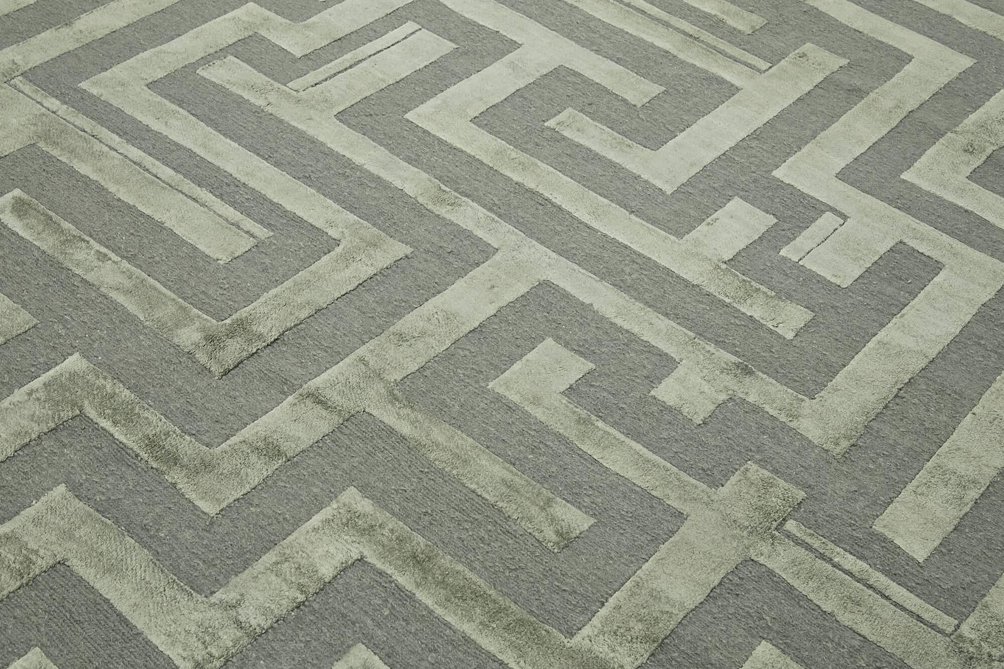 Handmade Wool Cotton Rug – Classic Beige Vintage Area Rug 7'9''x9'9'' for Living Room