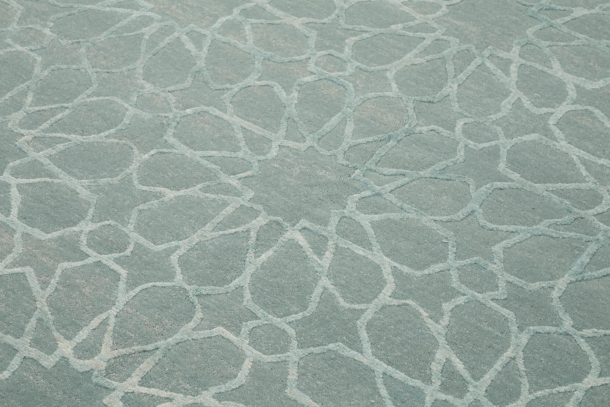 Handmade Wool Cotton Rug | Blue Classic Rug 6'2"x8'7" - Vintage Hand Knotted Carpet