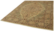 Handmade Wool Cotton Rug – Classic Beige 8x10 Foot Vintage Area Rug | Durable, Soft Textured