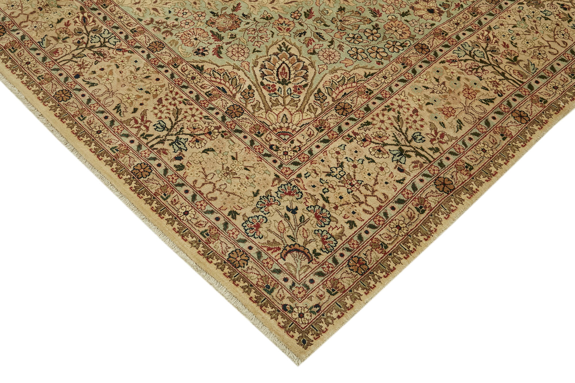 Handmade Wool Cotton Rug – Classic Beige 8x10 Foot Vintage Area Rug | Durable, Soft Textured