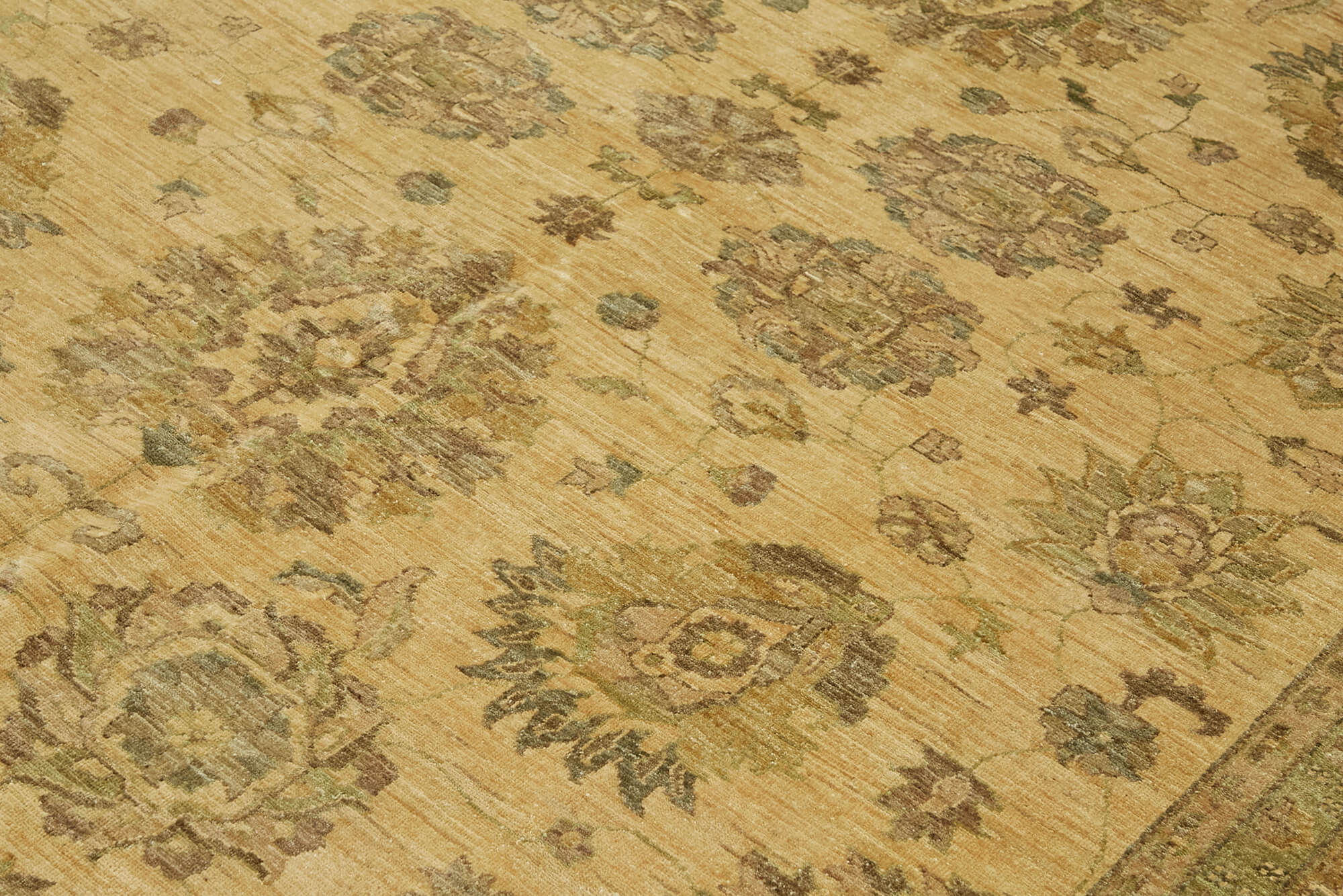 Handmade Wool Cotton Rug – Classic Area Rug 8'2''x10'4'' Beige Vintage Carpet