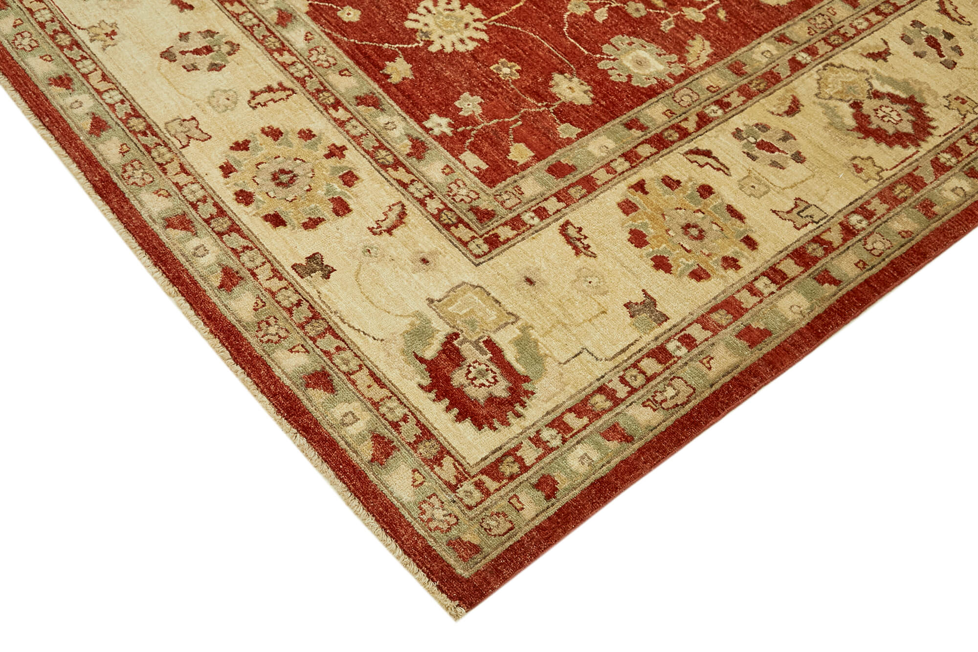 Handmade Wool Cotton Rug – Tebriz Vintage Hand Knotted Classic Beige Carpet 8'1''x9'10''