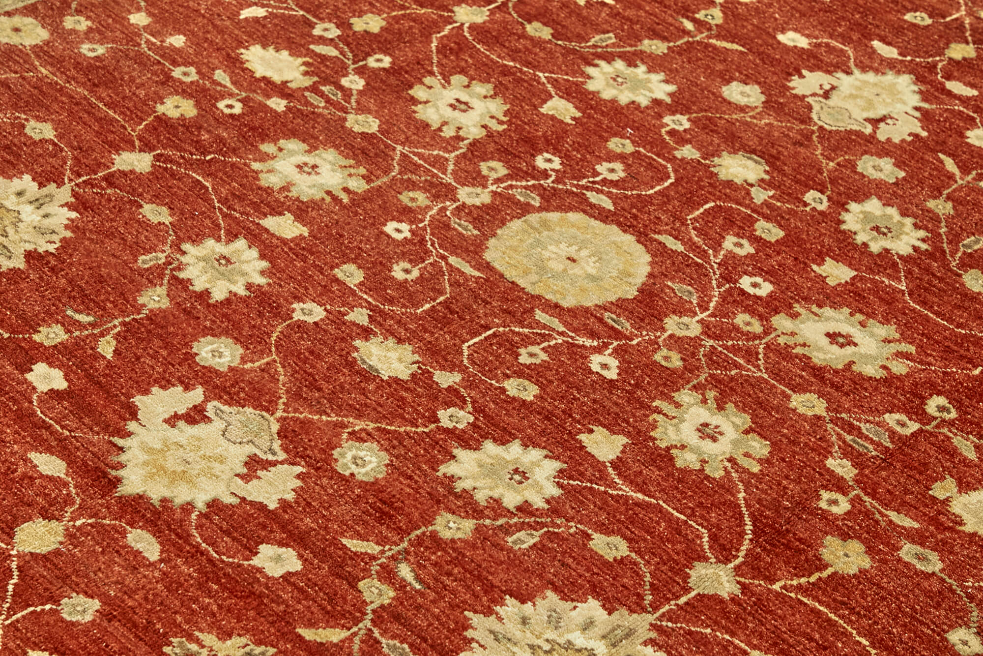 Handmade Wool Cotton Rug – Tebriz Vintage Hand Knotted Classic Beige Carpet 8'1''x9'10''