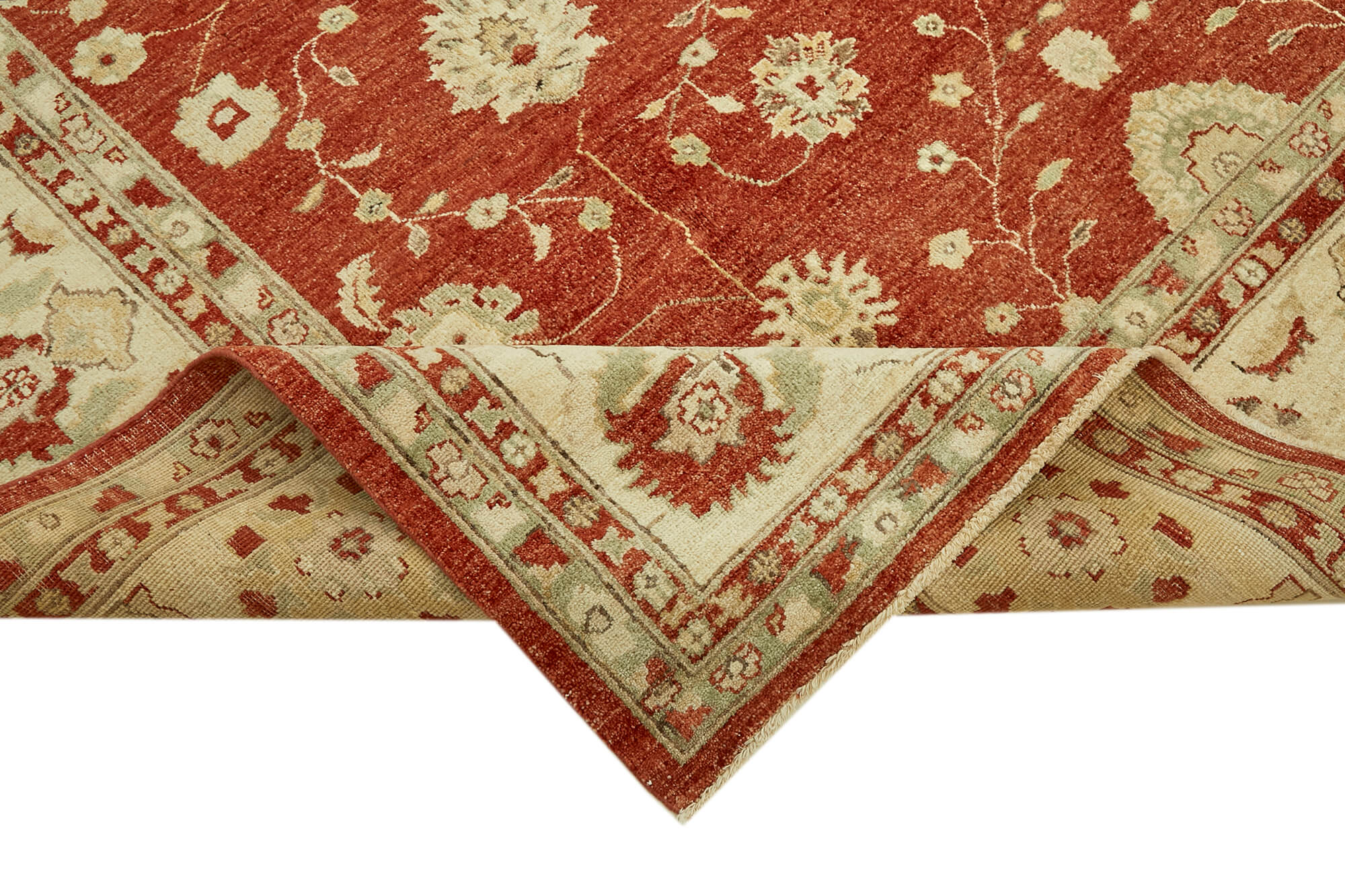 Handmade Wool Cotton Rug – Tebriz Vintage Hand Knotted Classic Beige Carpet 8'1''x9'10''