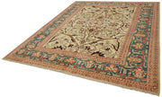 Handmade Wool Cotton Rug – Classic Beige Vintage Area Rug 8'1'' x 10'1''