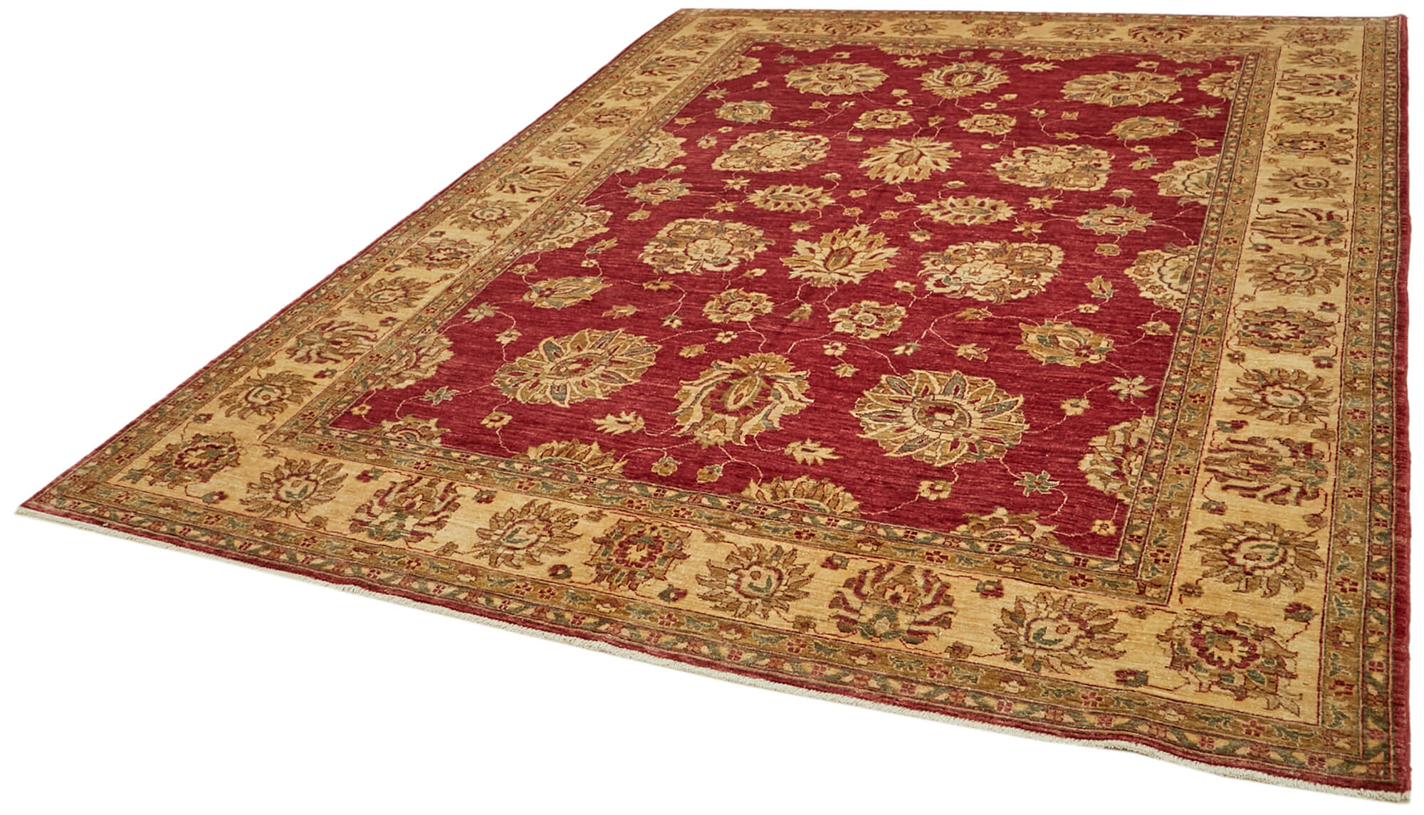 Handmade Wool Cotton Rug – Tebriz Classic Beige Vintage Area Rug 8'1''x9'9''
