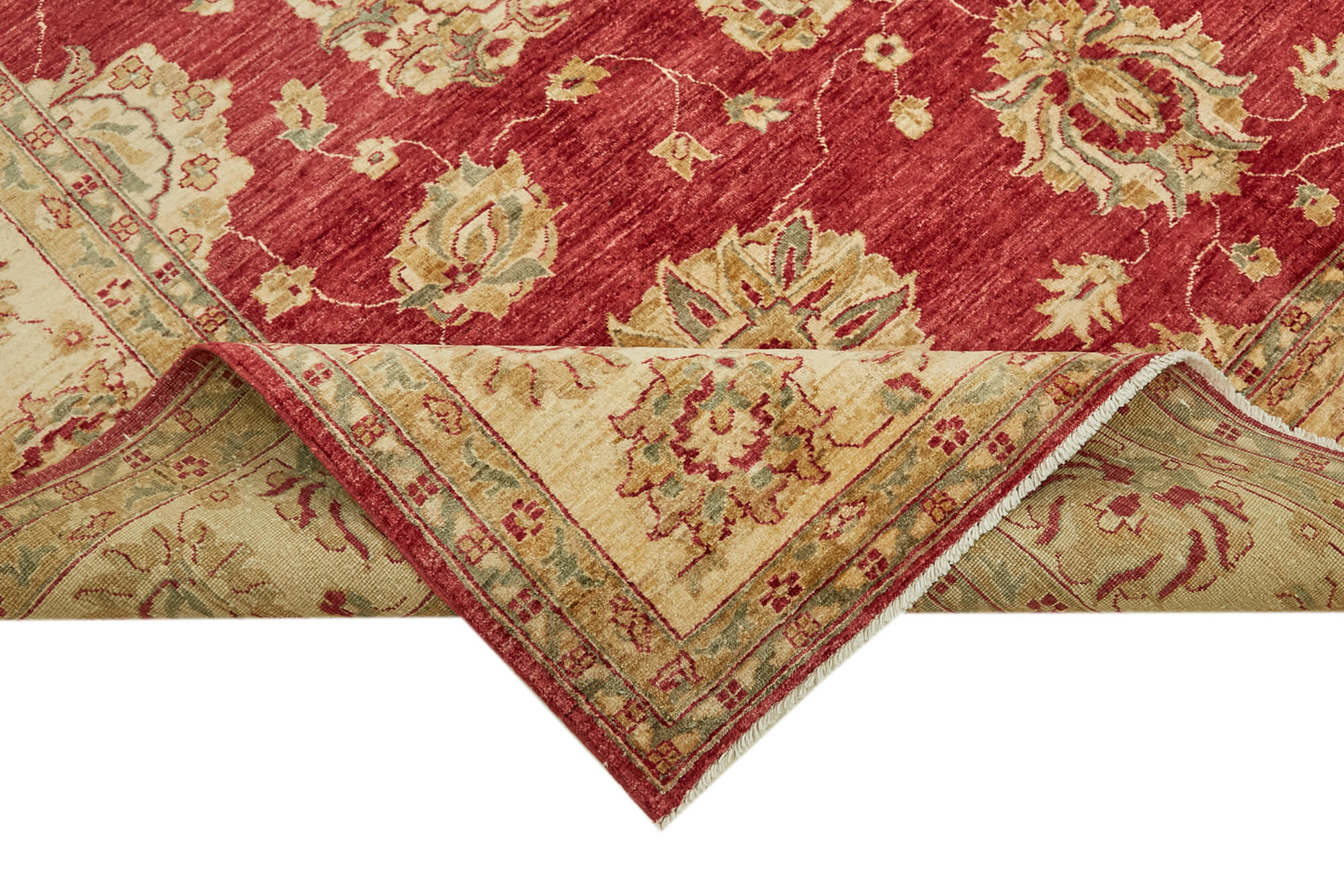 Handmade Wool Cotton Rug – Tebriz Classic Beige Vintage Area Rug 8'1''x9'9''