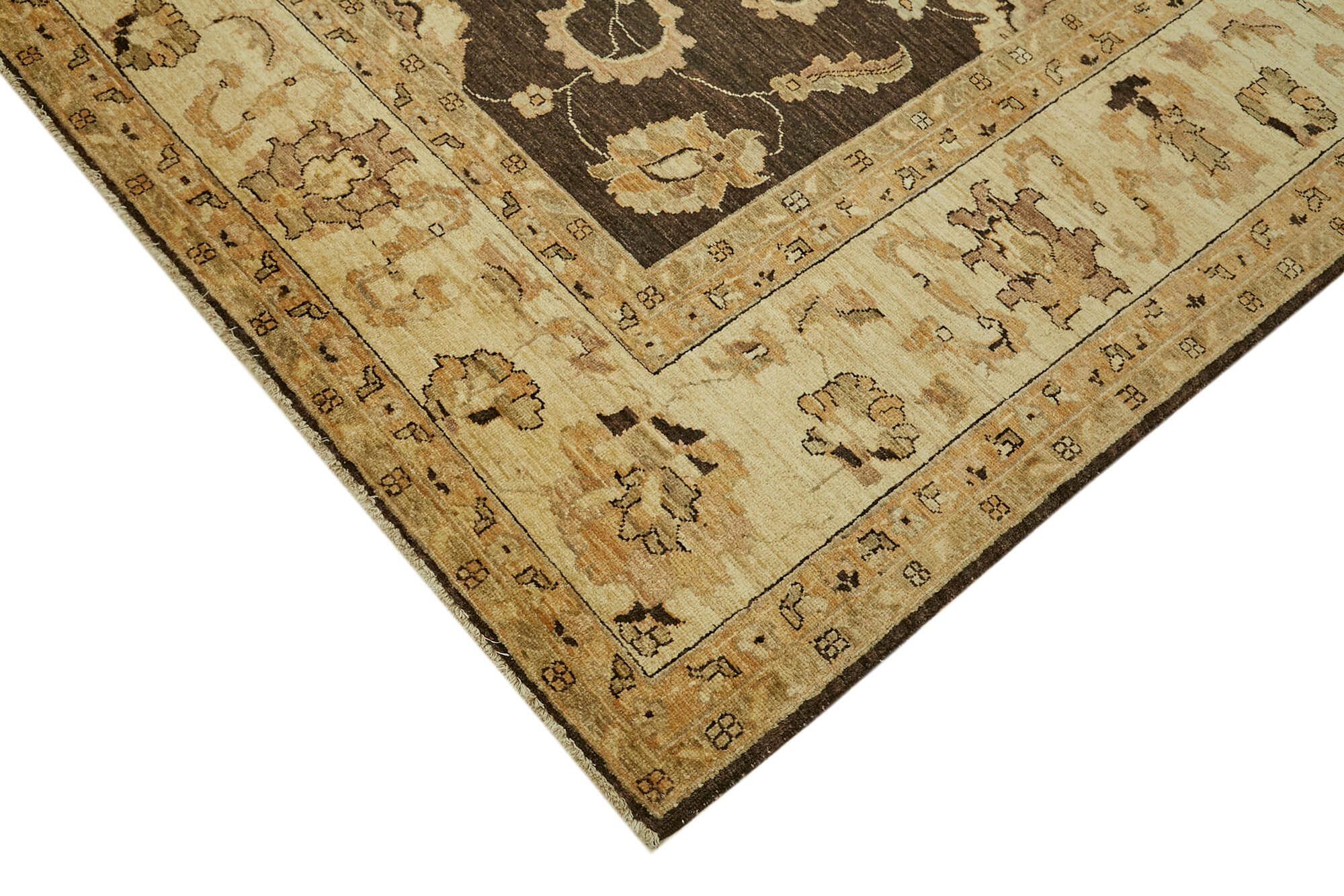 Handmade Wool Cotton Rug – Classic Beige Turkish Vintage Carpet 8'1''x9'6''