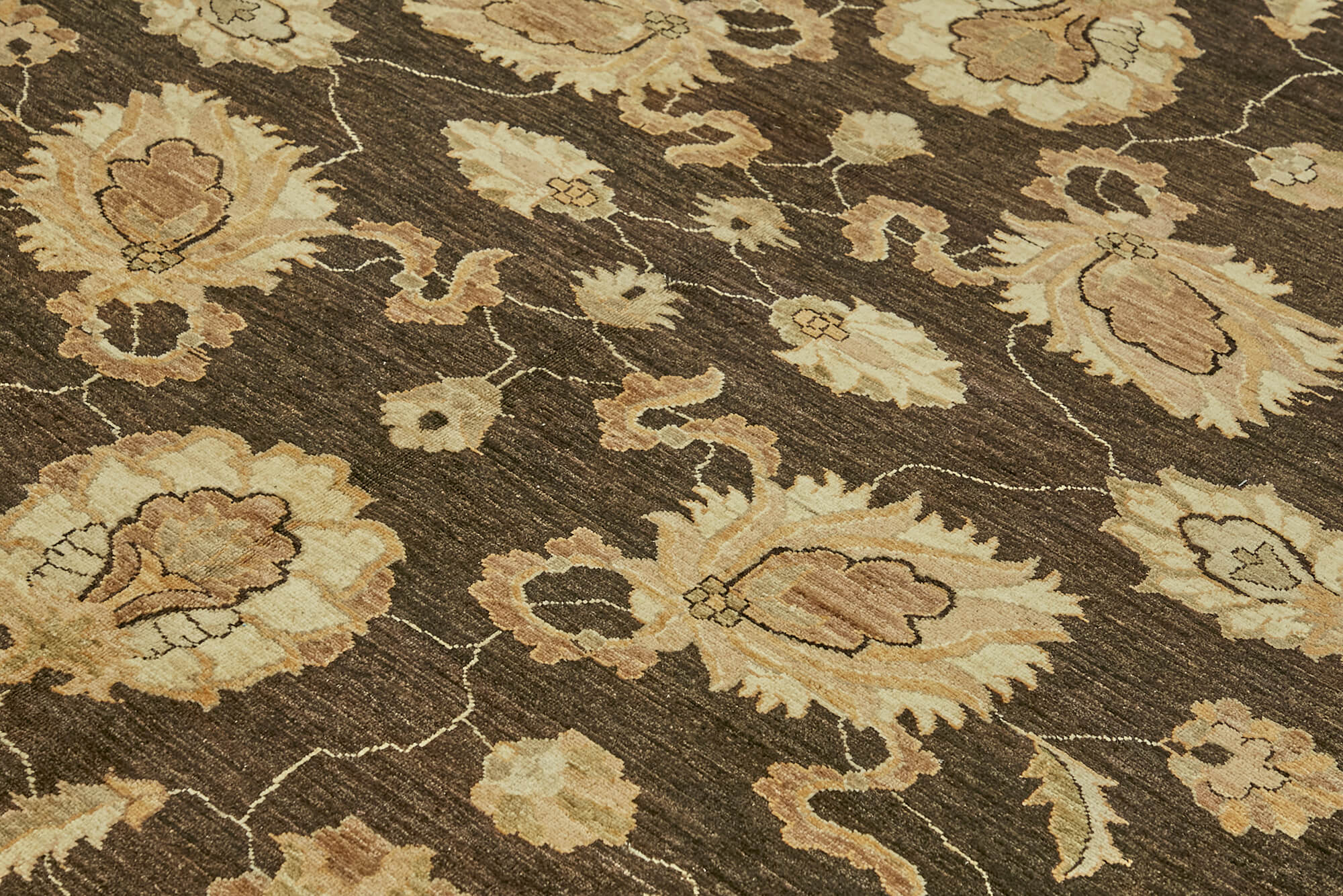 Handmade Wool Cotton Rug – Classic Beige Turkish Vintage Carpet 8'1''x9'6''