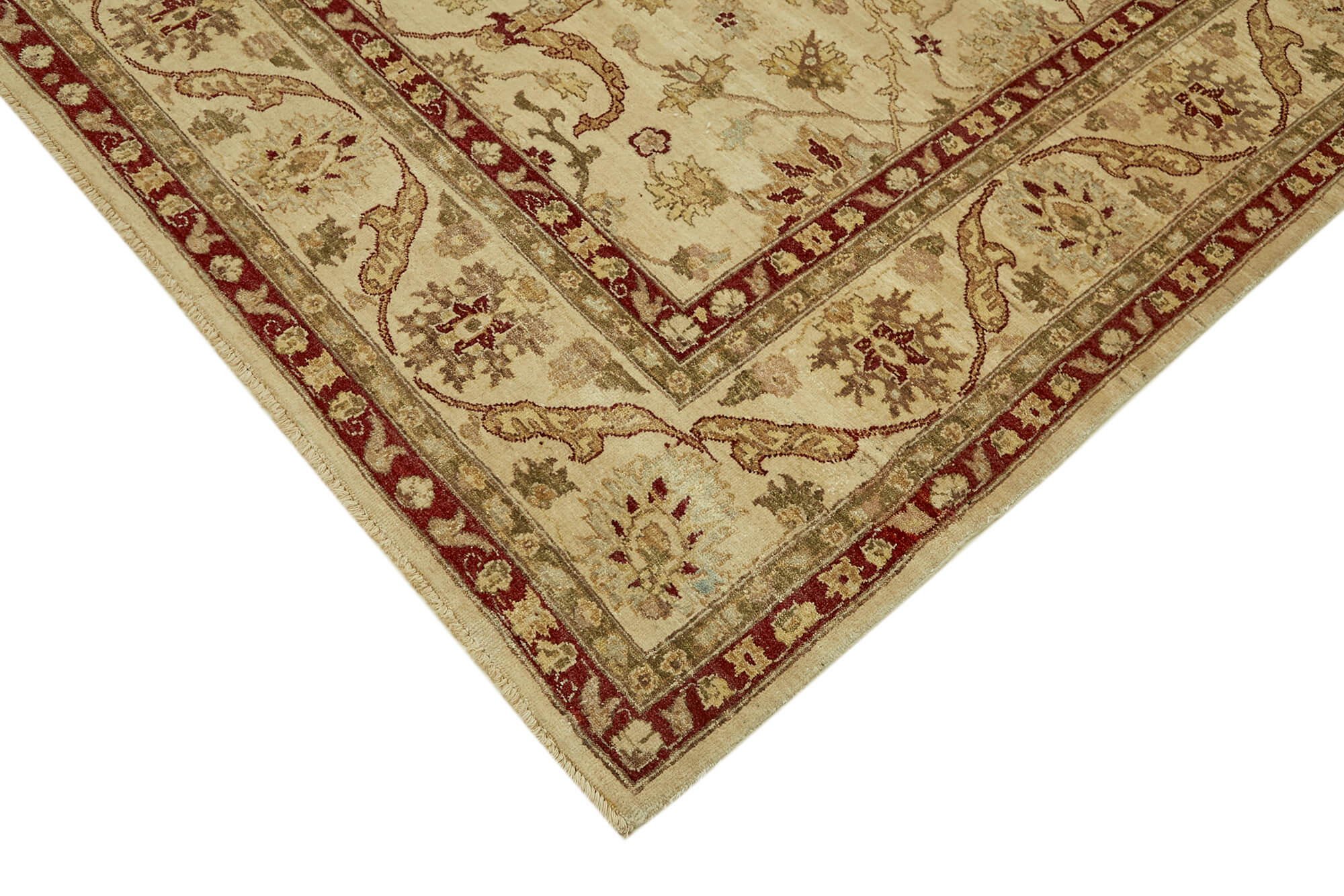 Handmade Wool Cotton Rug – Classic Beige Vintage Area Rug 8'1"x10'5" by Agacan
