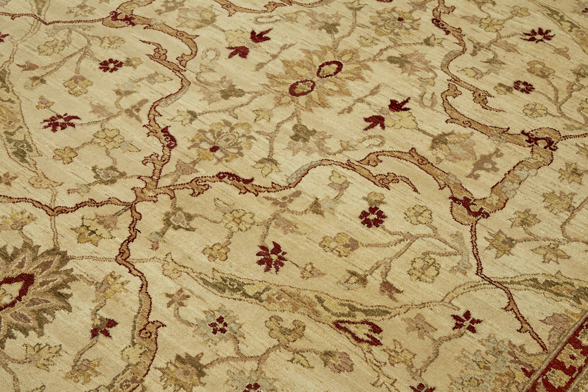 Handmade Wool Cotton Rug – Classic Beige Vintage Area Rug 8'1"x10'5" by Agacan