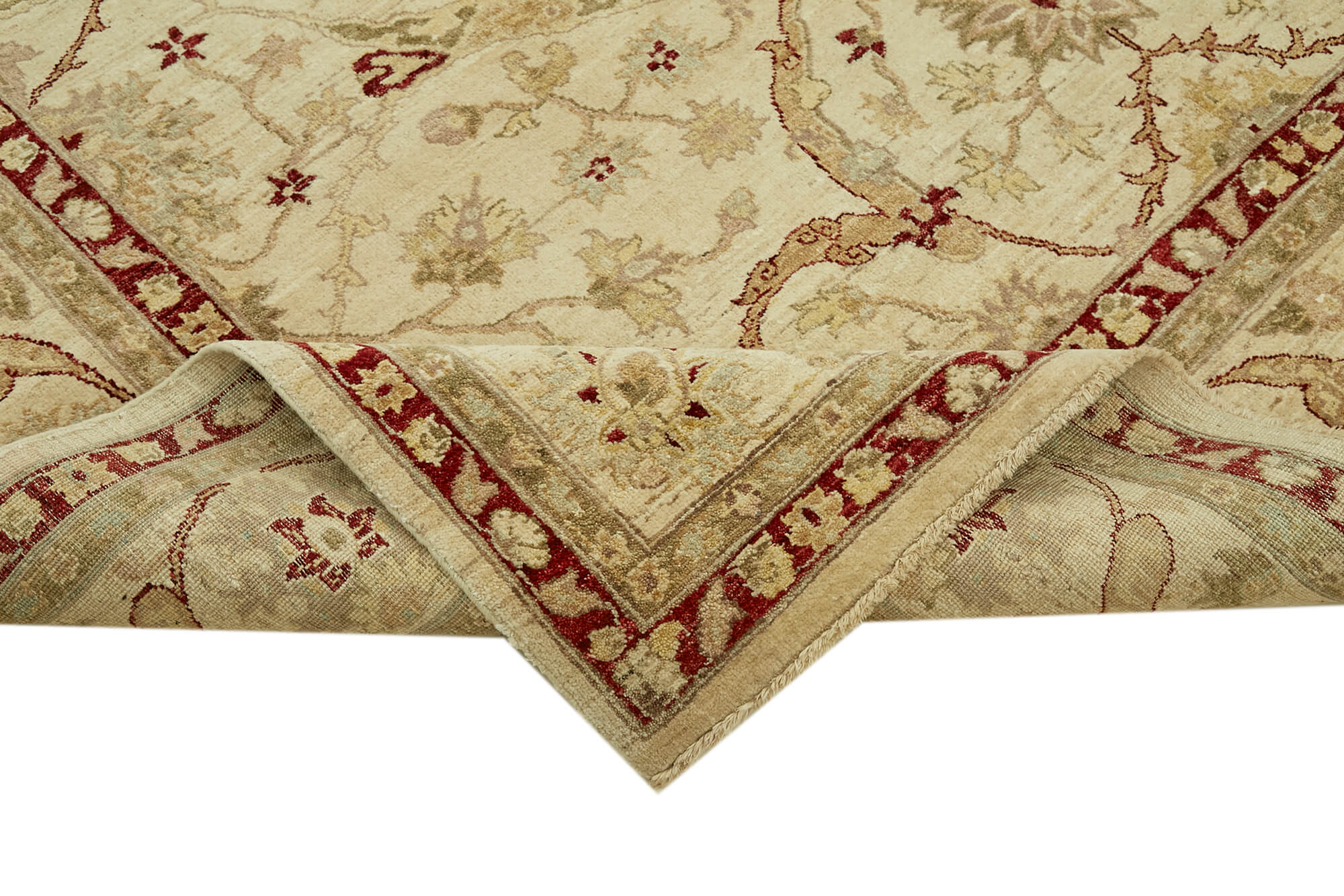 Handmade Wool Cotton Rug – Classic Beige Vintage Area Rug 8'1"x10'5" by Agacan